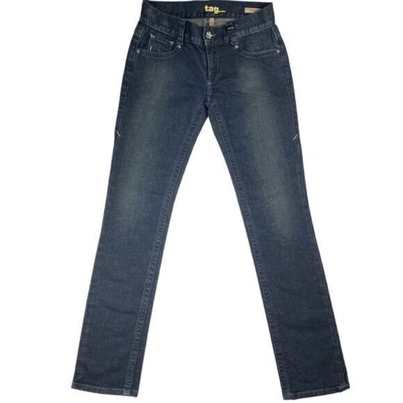 TAG Dark Denim Straight Leg Stretch Designer Jeans #6006 Women’s Size 27 - Picture 1 of 9